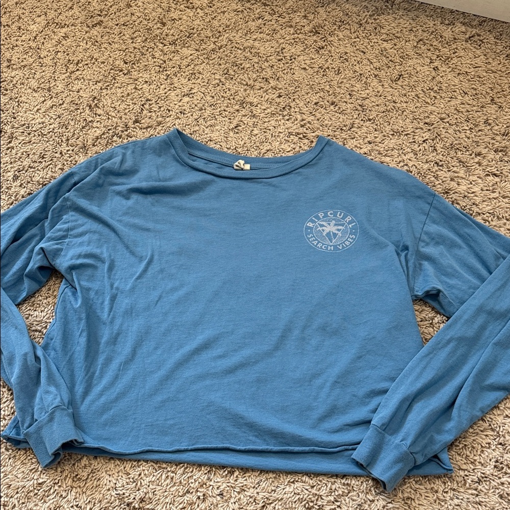 Women’s Rip Curl search vibes blue long sleeve crop shirt size small